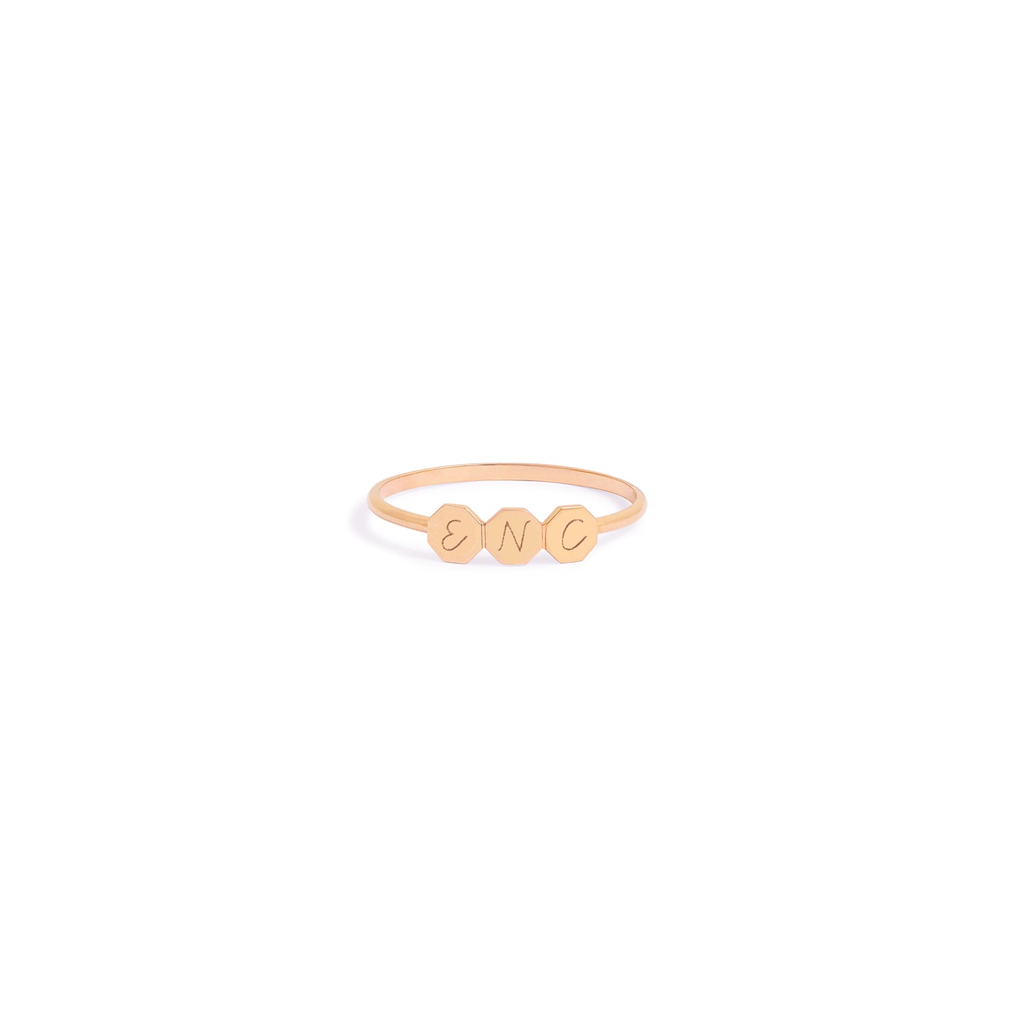 Bague Initiale - Or rose