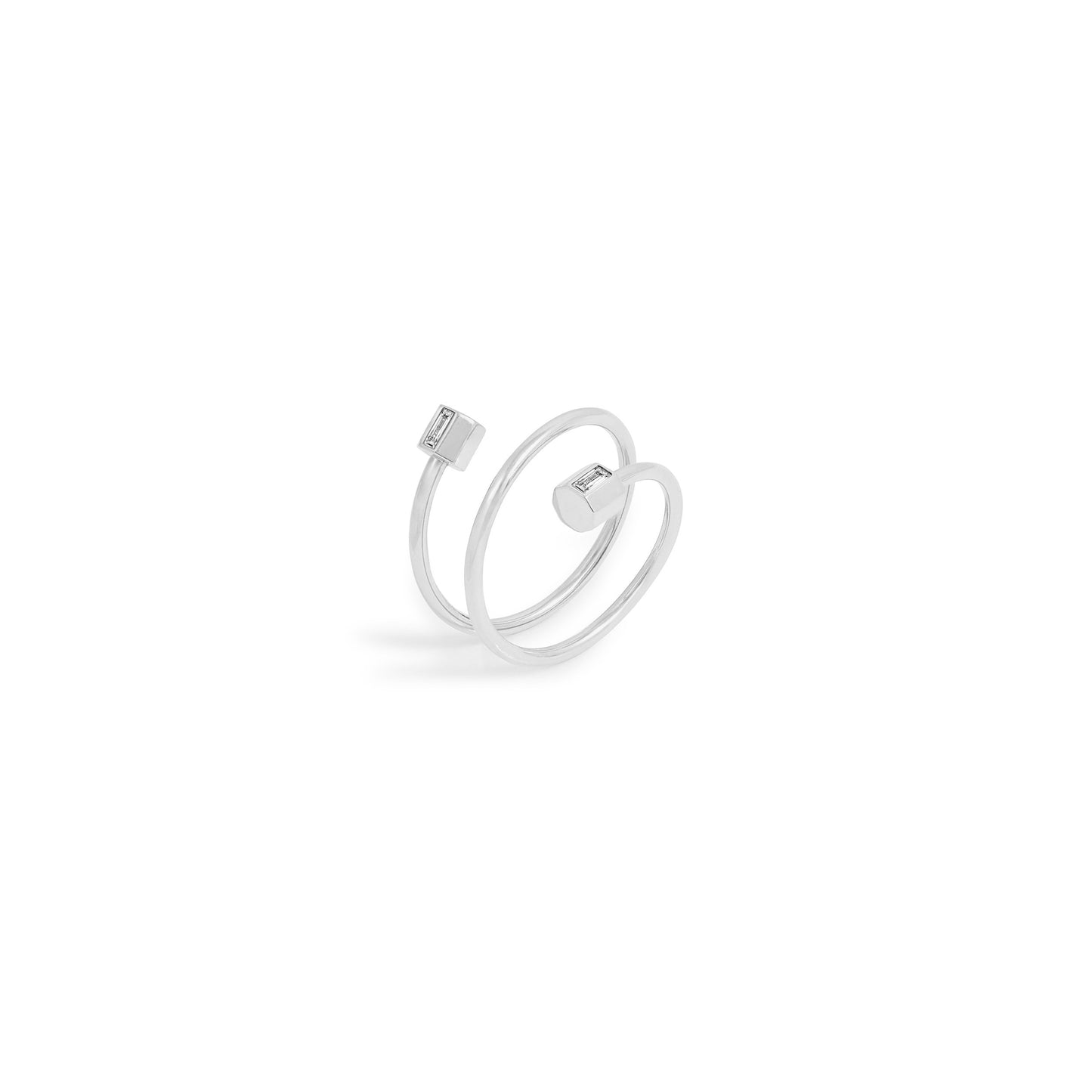 Bague P 22 Double Tour - Or 18 carats et diamants baguettes