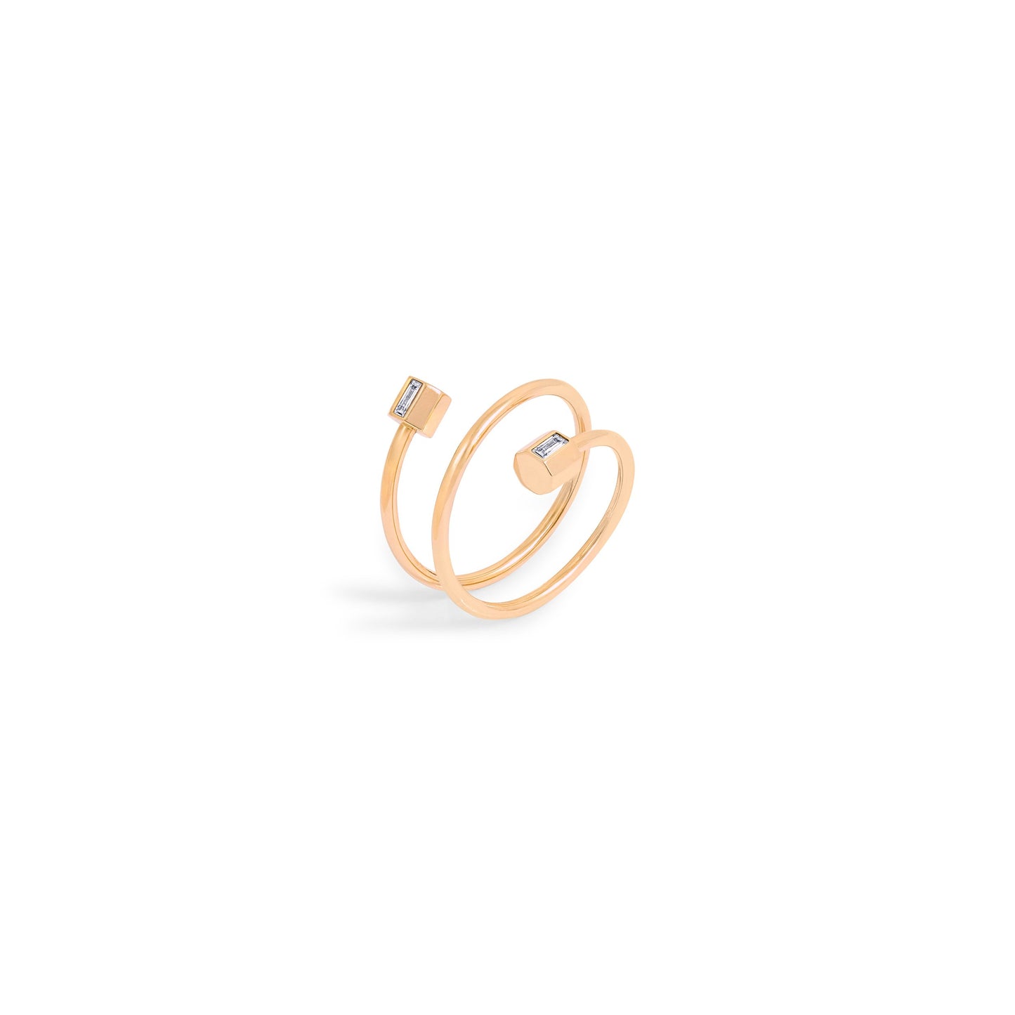 Bague P 22 Double Tour - Or 18 carats et diamants baguettes
