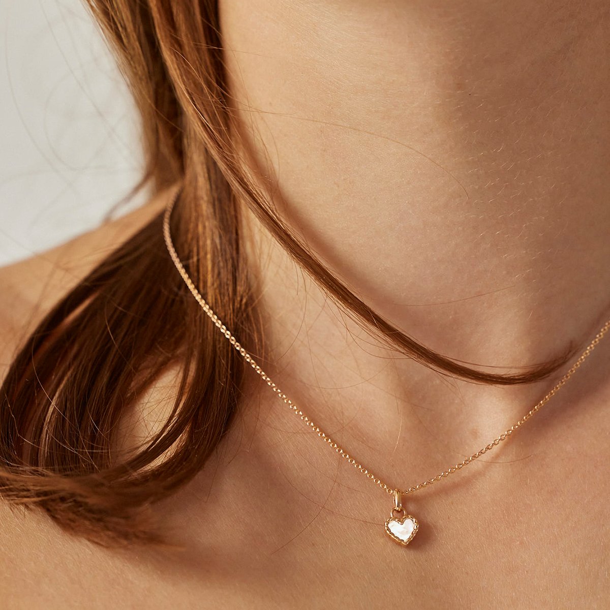 Pendentif Nuances coeur nacre - Or jaune 18 carats