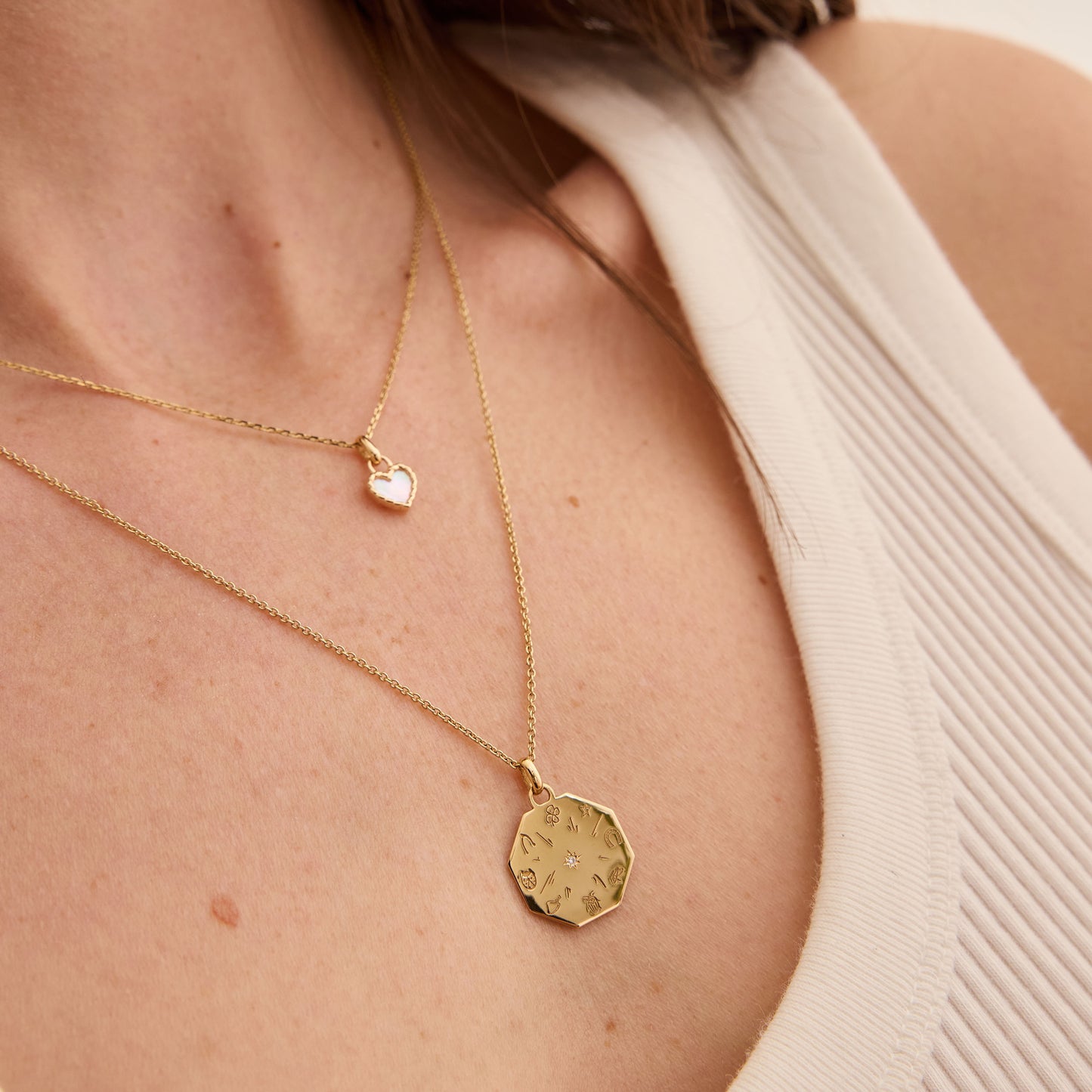 Pendentif Nuances coeur nacre