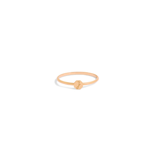 Bague Initiale - Or rose