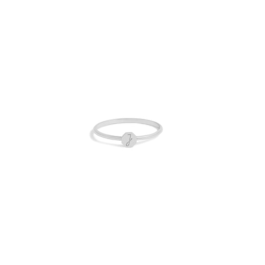Bague Initiale - Or blanc
