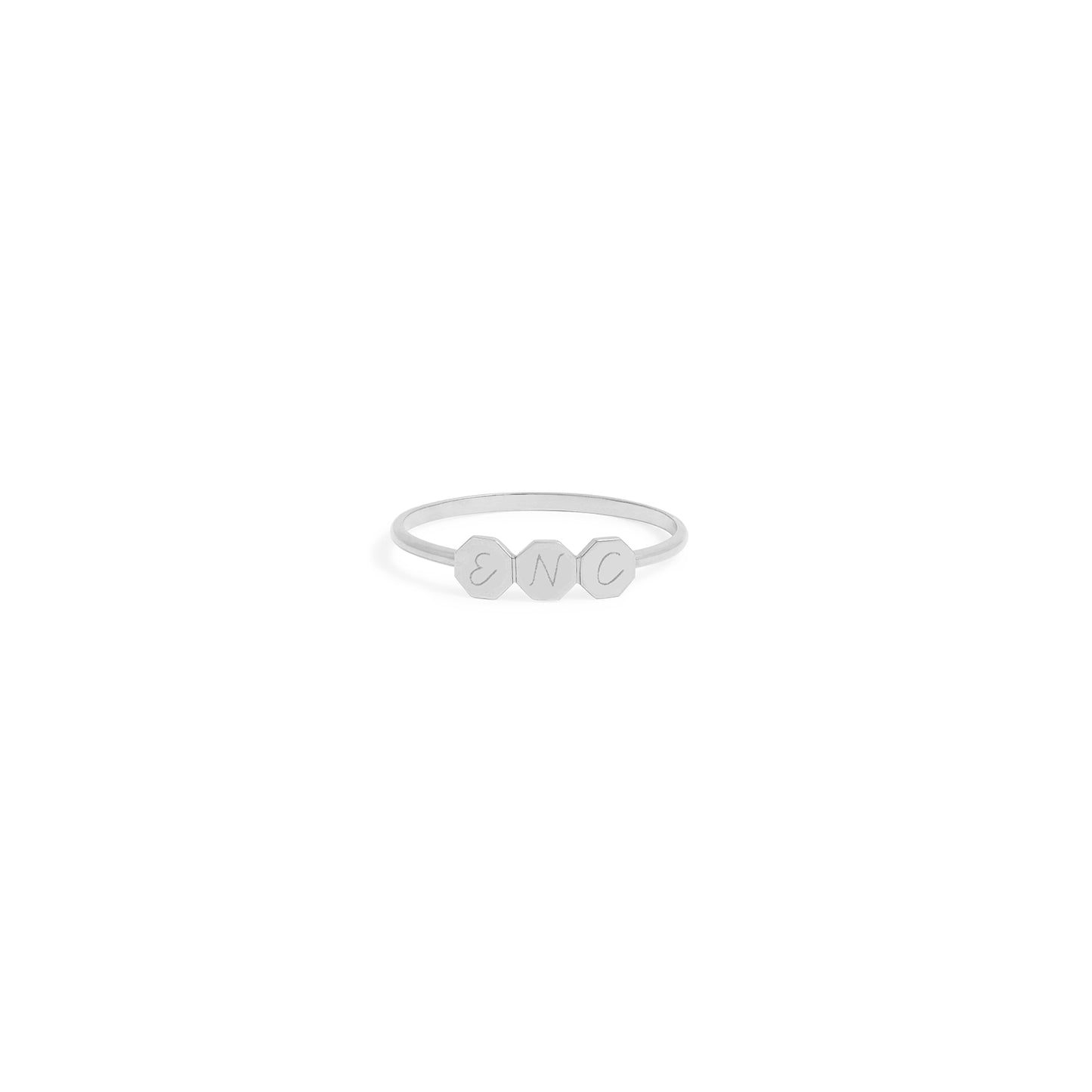 Bague Initiale - Or blanc