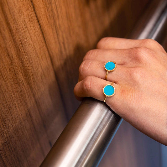 Bague Nuances Turquoise - Or jaune 18 carats