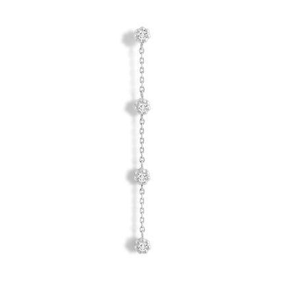 Boucle d'oreille pendante Mini Marguerite L - Or 18 carats et diamants