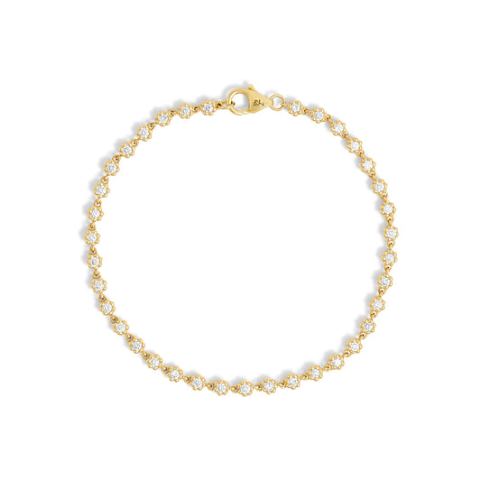 Bracelet Rivière Mini Marguerite - Or 18 carats et diamants