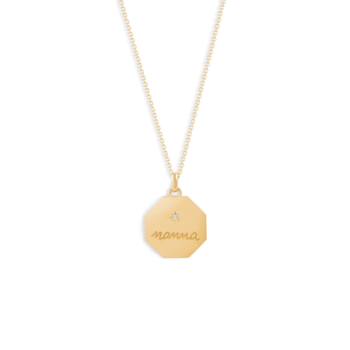 Médaille Mamma - Or 18 carats et diamant