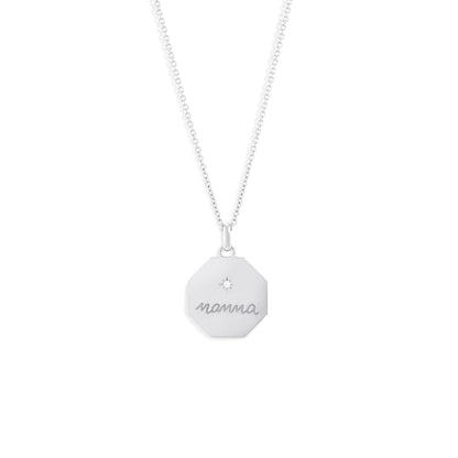 Médaille Mamma - Or 18 carats et diamant