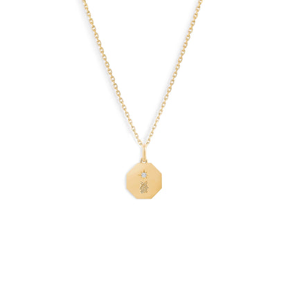 Médaille Mini Fortuna Scarabée - Or 18 carats et diamant