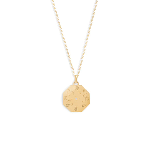 Médaille Fortuna - Or 18 carats et diamant