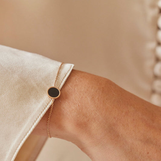 Bracelet Nuances Onyx - Or rose 18 carats