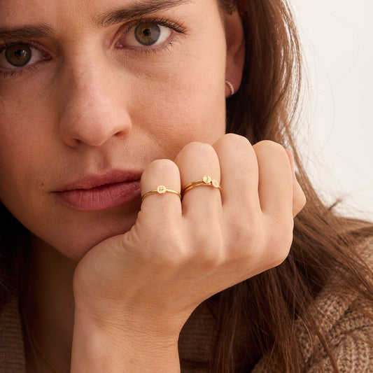 Bague Initiale - Or rose